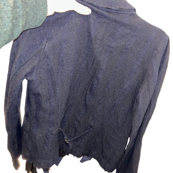 pas de calais blue black 2 piece textured washed wool top jacket S FRENC… - Picture 8 of 8